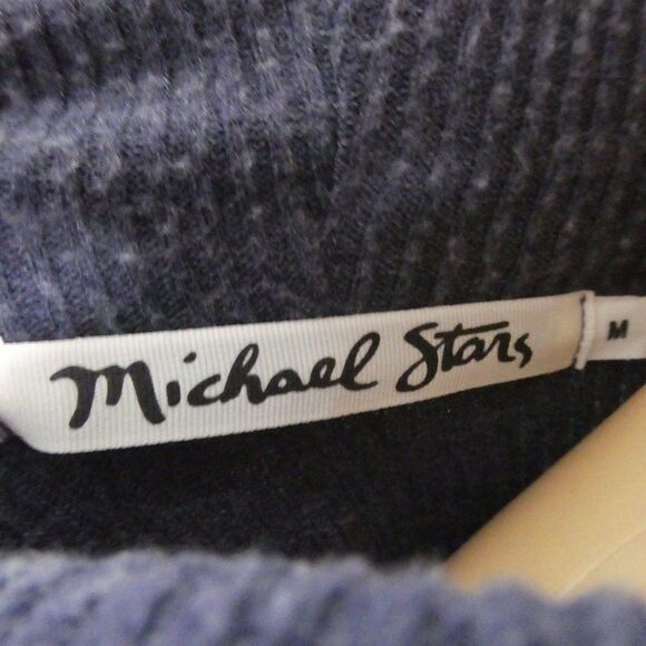 Michael Stars Ribbed Knit Raglan Turtleneck Top Md - Picture 7 of 10